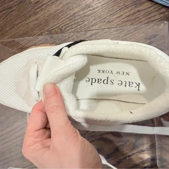 Kate Spade K As In Kate Womens White & Black Sneakers with Gum Sole Size 8.5 - Picture 9 of 10